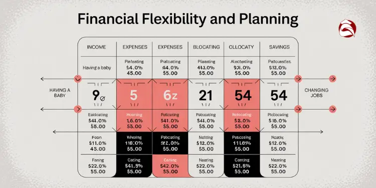 Table showing financial planning adjustments during life transitions