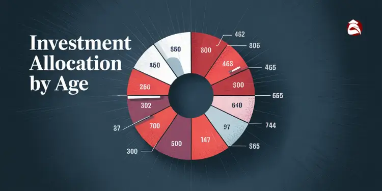 Circular chart shows changing investment allocations by age