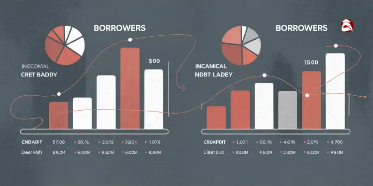 Graph of credit, income, debt for co-borrowers