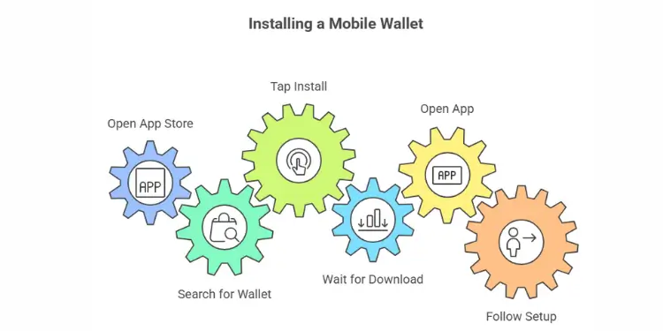 Installing a mobile wallet step-by-step gear diagram