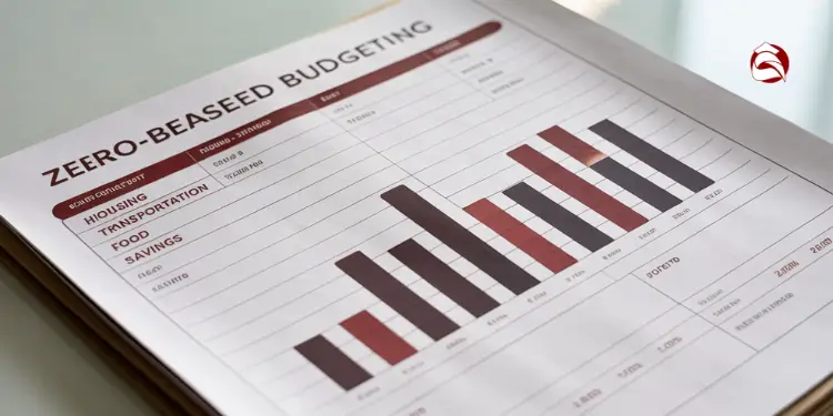 Bar chart for zero-based budgeting with expense categories and budget columns