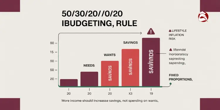 Bar chart illustrating income growth vs. budgeting categories