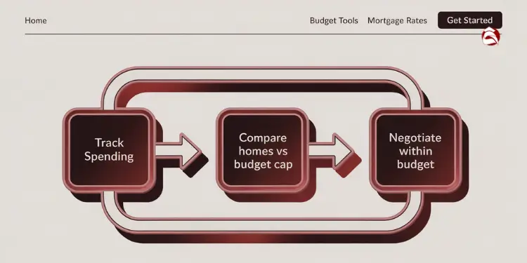 Flowchart showing budget steps from tracking to negotiating within cap