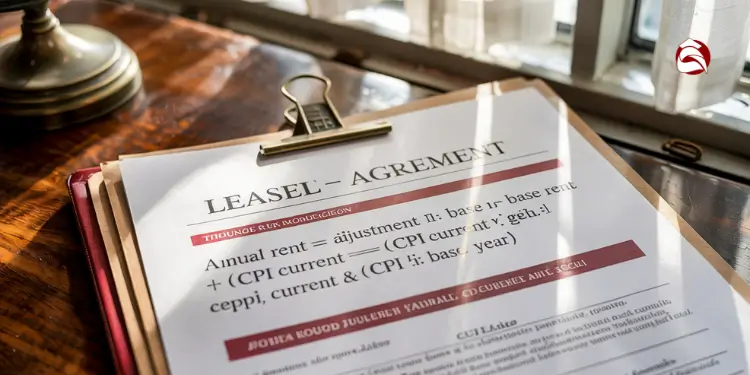Lease agreement document on clipboard with binder clip
