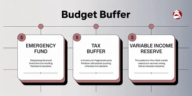 Timeline of budget buffers: emergency, tax, and variable income reserve