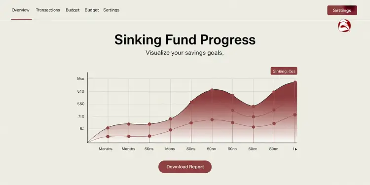 Line chart of sinking fund savings growth