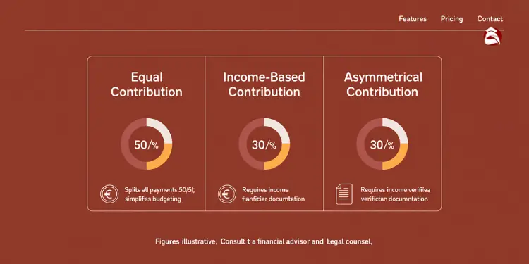 Three contribution models: equal, income-based, and asymmetrical