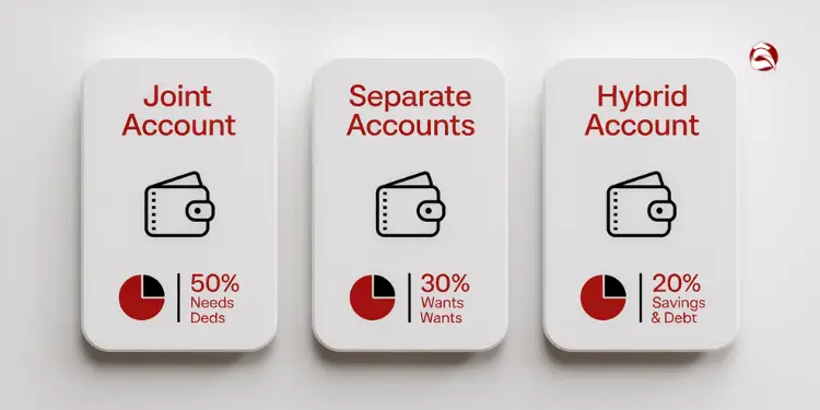 Comparison of joint, separate, and hybrid account setups