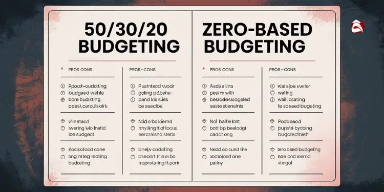Chart comparing 50/30/20 vs zero-based budgeting