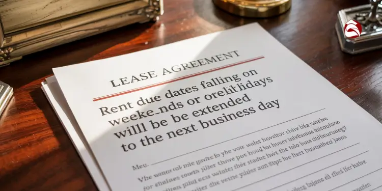 Lease agreement paper noting rent due extensions