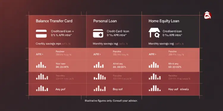 Comparison table of loan types for consolidation