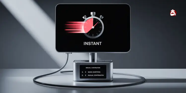 Desktop screen showing stopwatch labeled “instant” with confirmation menu