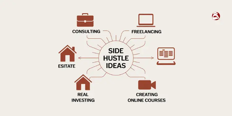 Diagram of popular side hustle options to grow retirement savings