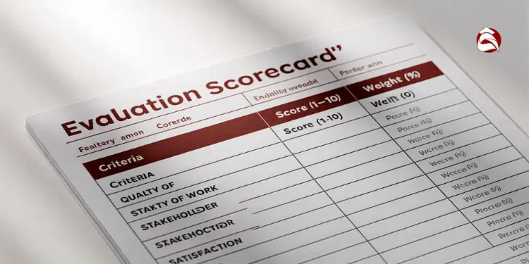 Blank evaluation scorecard for reviewing budgeting options