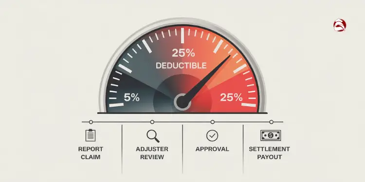Insurance deductible meter and claim process steps