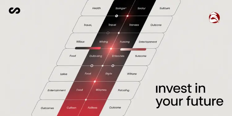 Flow diagram linking financial choices to personal values and goals