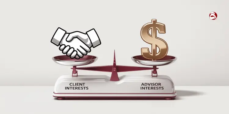 Balance scale comparing client and advisor interests