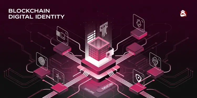 Blockchain-powered identity system illustration