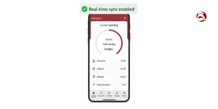 Mobile app with real-time budget tracker and sync notification