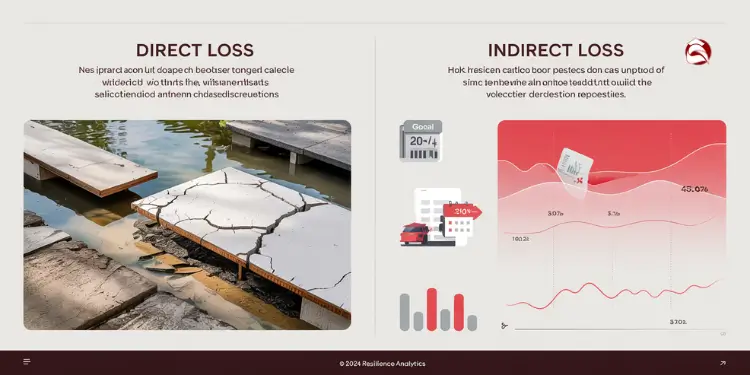 Comparison between direct damage and economic impact from flooding