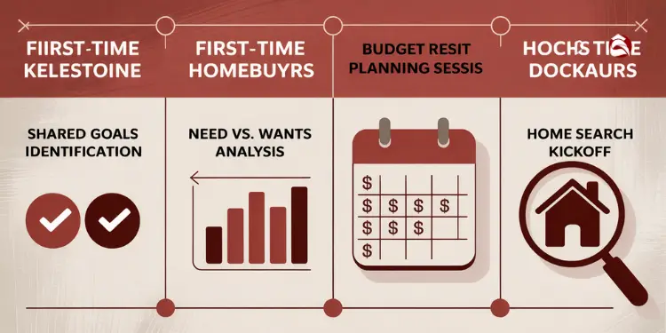 Timeline showing budgeting, planning, and home search steps