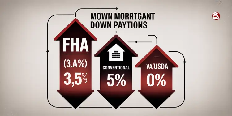 Flowchart of FHA, VA, USDA, Conventional down payment amounts