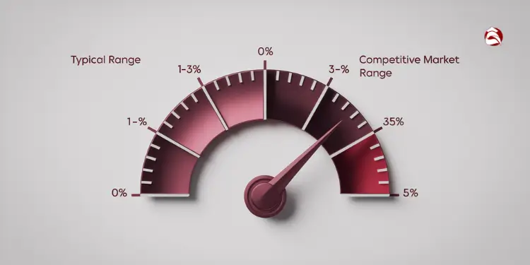 Gauge showing typical vs competitive earnest money deposit ranges