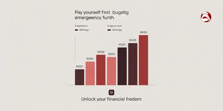 Bar chart comparing emergency fund growth using 50/20 vs. 30/20 plans