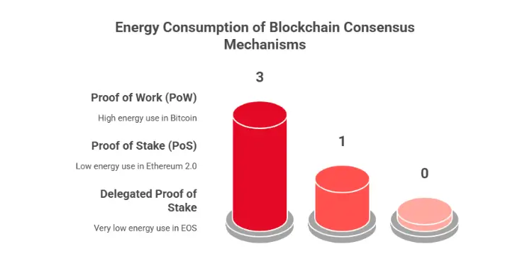 Energy consumption of different blockchain consensus mechanisms