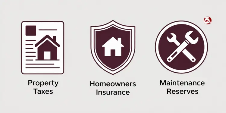 Icons for property taxes, insurance, and maintenance reserves