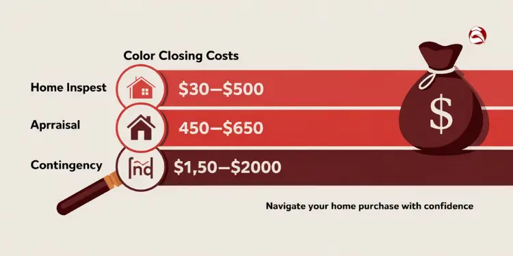 Graphic of closing costs for inspection, appraisal, and contingency