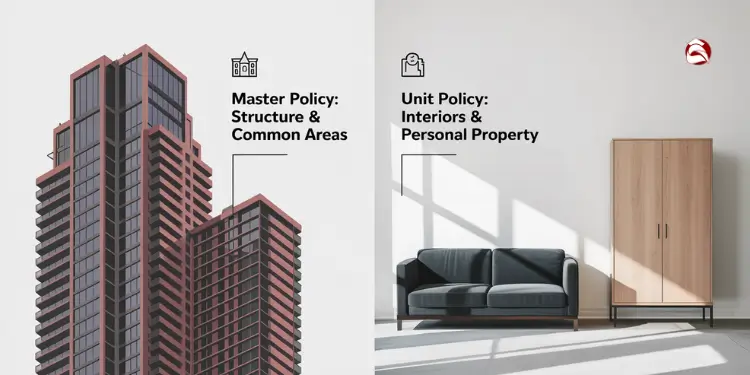Side-by-side condo exterior vs interior policy scope