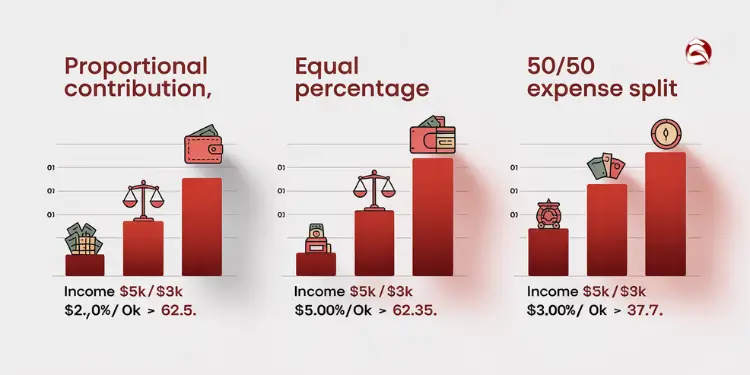 Three methods for splitting expenses by income level