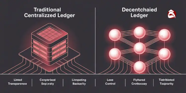 Comparison between centralized and decentralized ledger systems