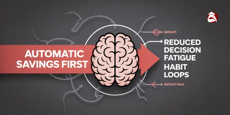 Brain graphic illustrating automatic savings benefits
