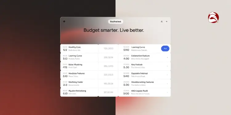 Dashboard showing expense line items, titles, and due dates