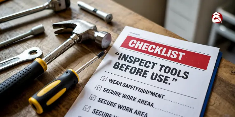 Tools and checklist for inspecting tools before use