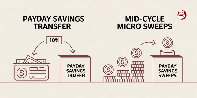 Illustration showing 10% payday transfers and mid-cycle savings sweeps