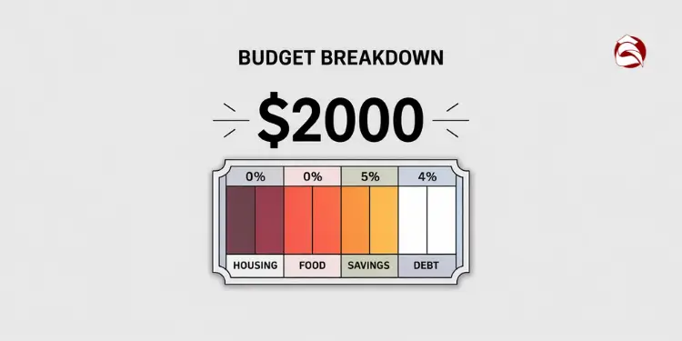 Budget breakdown graphic showing a $2000 allocation by category