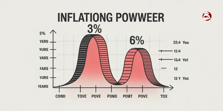 Inflation power chart with two peaks labeled 3% and 6% over time