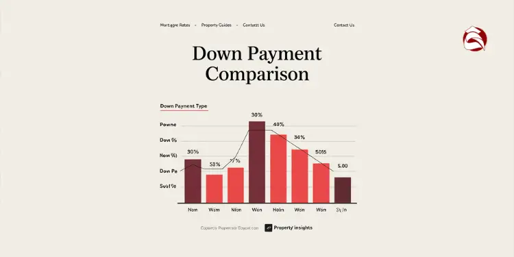 Bar chart comparing different down payment types and percentages