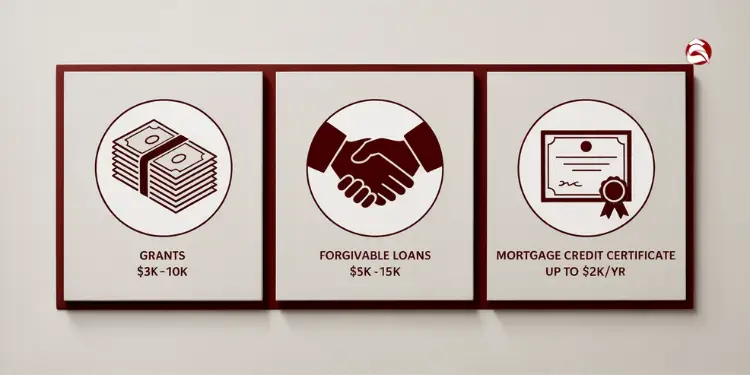 Icons showing grants, forgivable loans, and mortgage certificates