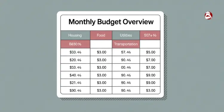 Table listing basic needs in 50/30/20 budget