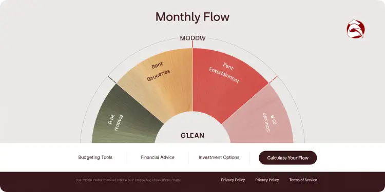 Circular monthly flow chart showing main budget categories