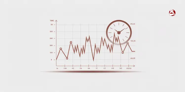 Line chart with a clock icon emphasizing market timing impact