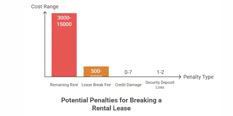 Potential penalties for breaking a rental lease chart