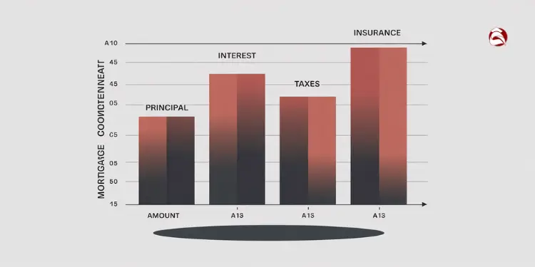 Bar chart showing principal, interest, taxes, insurance amounts