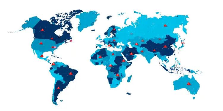 Decentralized blockchain nodes spanning the globe