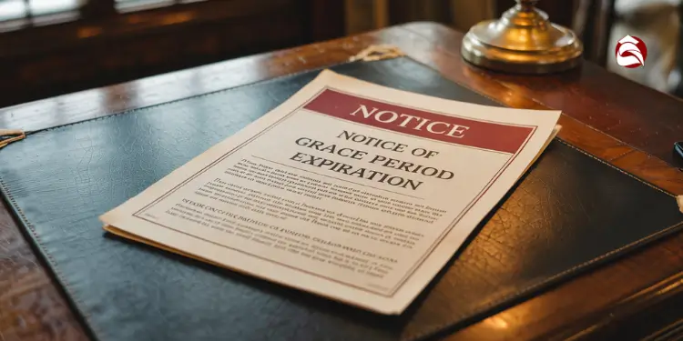 Notice of grace period expiration on desk