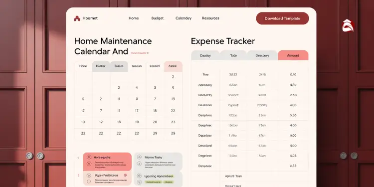Sample maintenance calendar and budget table